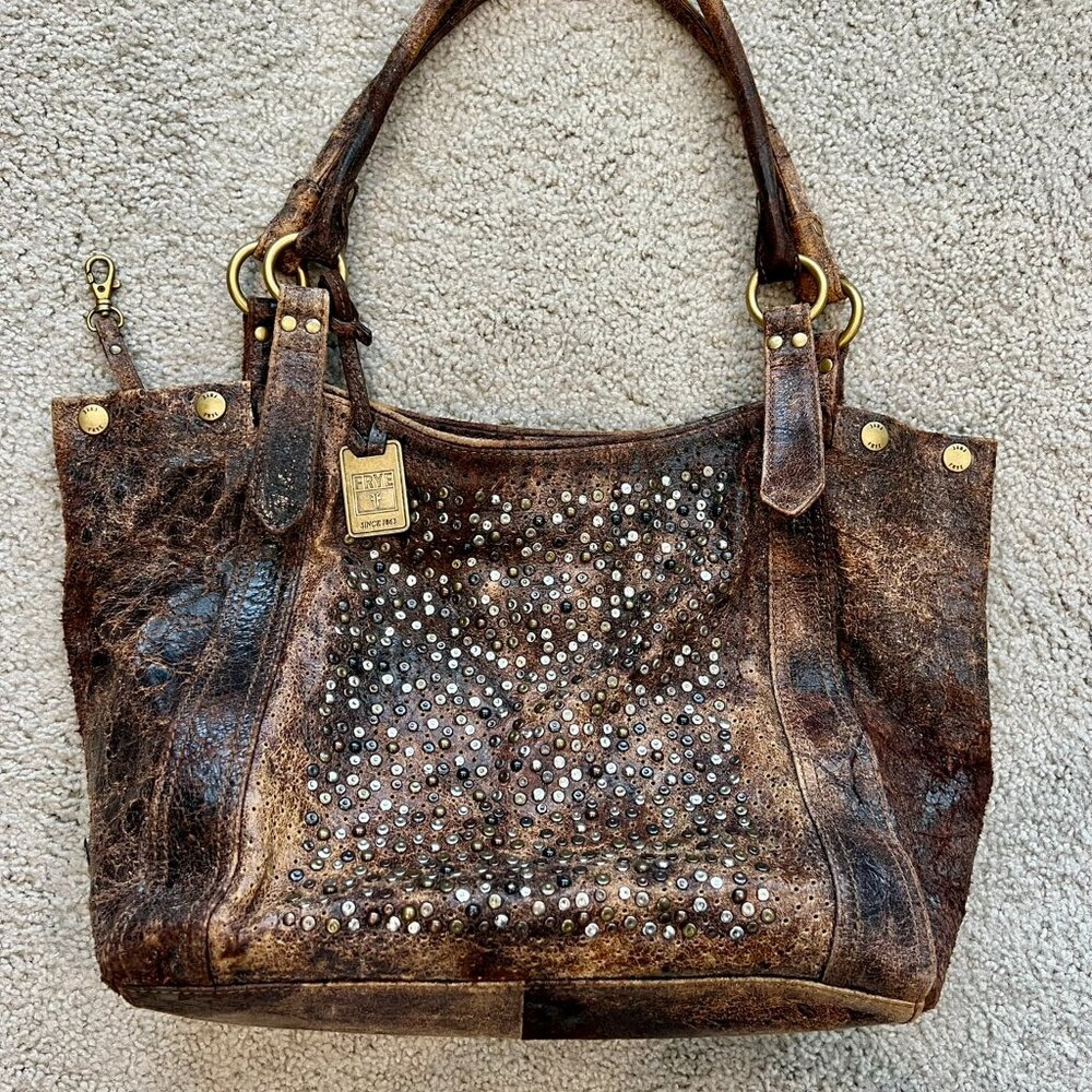 Large Frye Melissa Shoulder Bag with Studs
